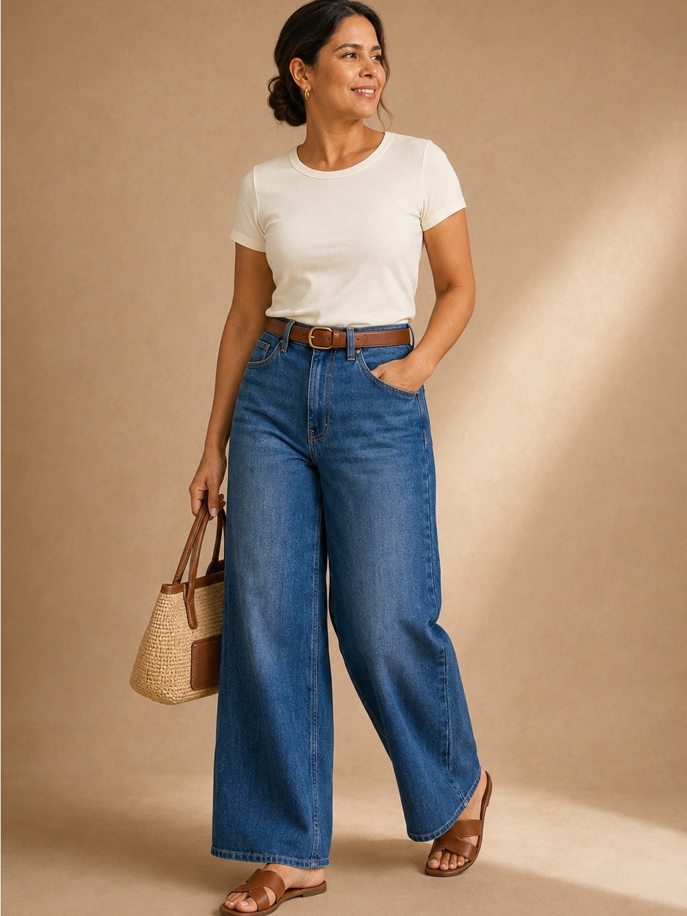 Old Navy High Rise WOW Wide Leg Jeans Size 6 Medium Wash